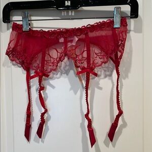 NWT Lise Charmel Red Lace Garter Belt